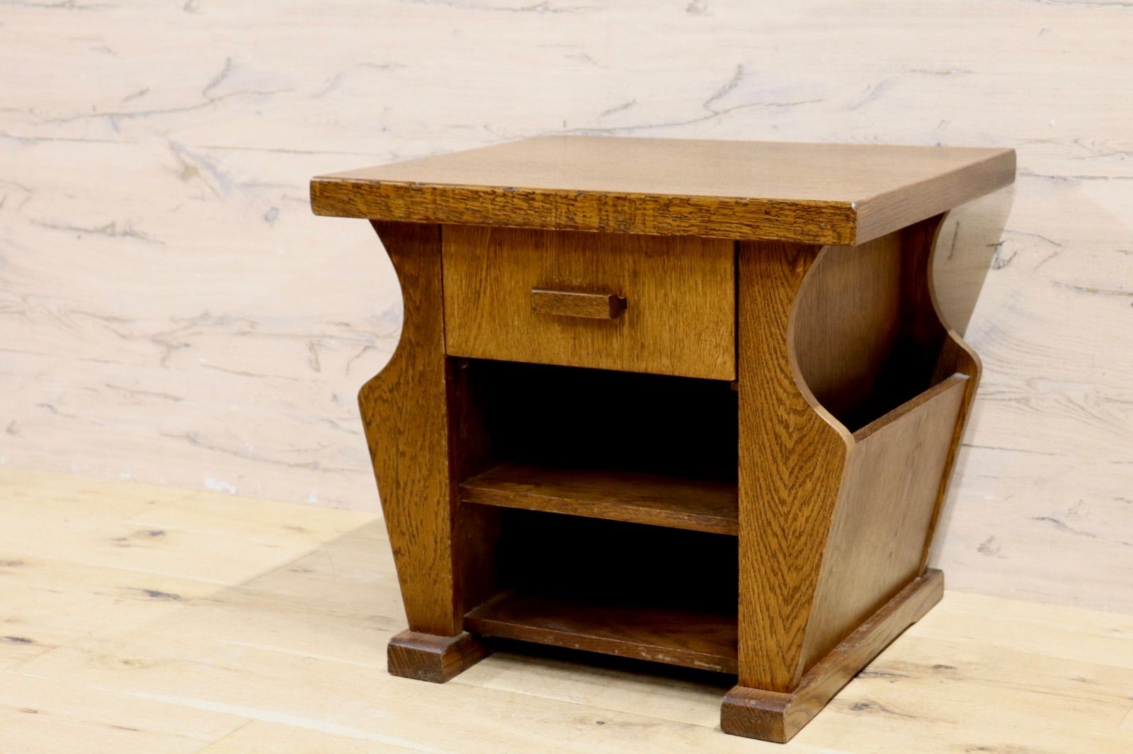 GMIS302○オーク材 サイドテーブル ベッドサイドテーブル エンド