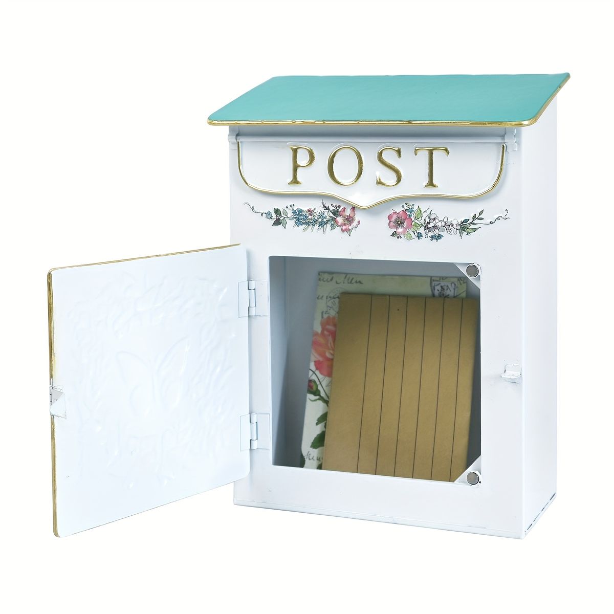 アンティーク調ポスト】金属製 郵便ポスト 鍵付き フロントアクセス