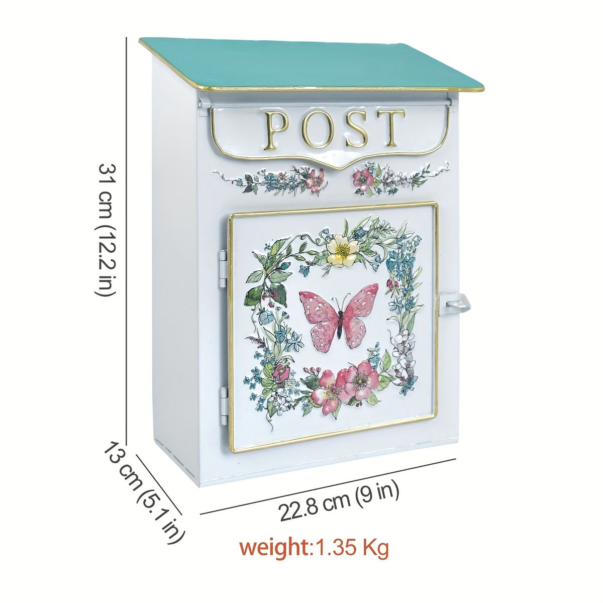 アンティーク調ポスト】金属製 郵便ポスト 鍵付き フロントアクセス