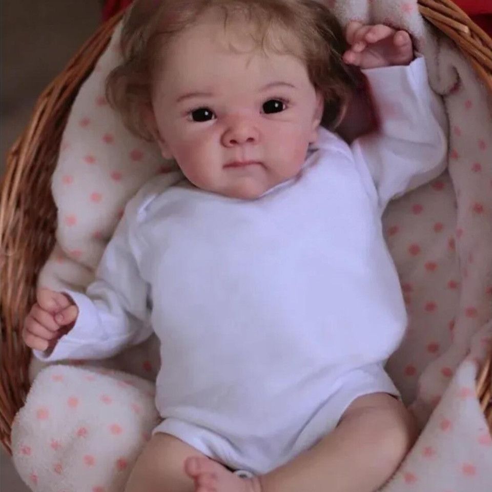 リアルな新生児】48cm リボーンドール 赤ちゃん人形 布ボディ 手作り