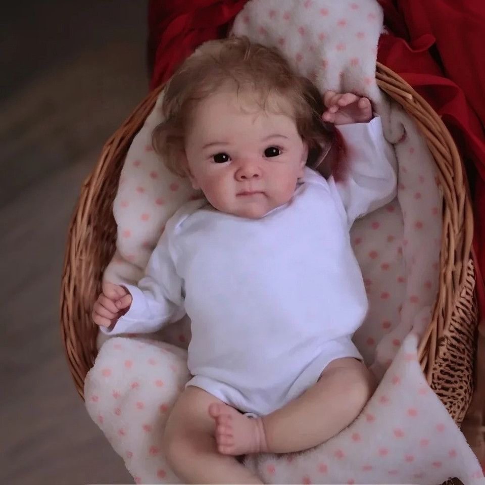 リアルな新生児】48cm リボーンドール 赤ちゃん人形 布ボディ 手作り