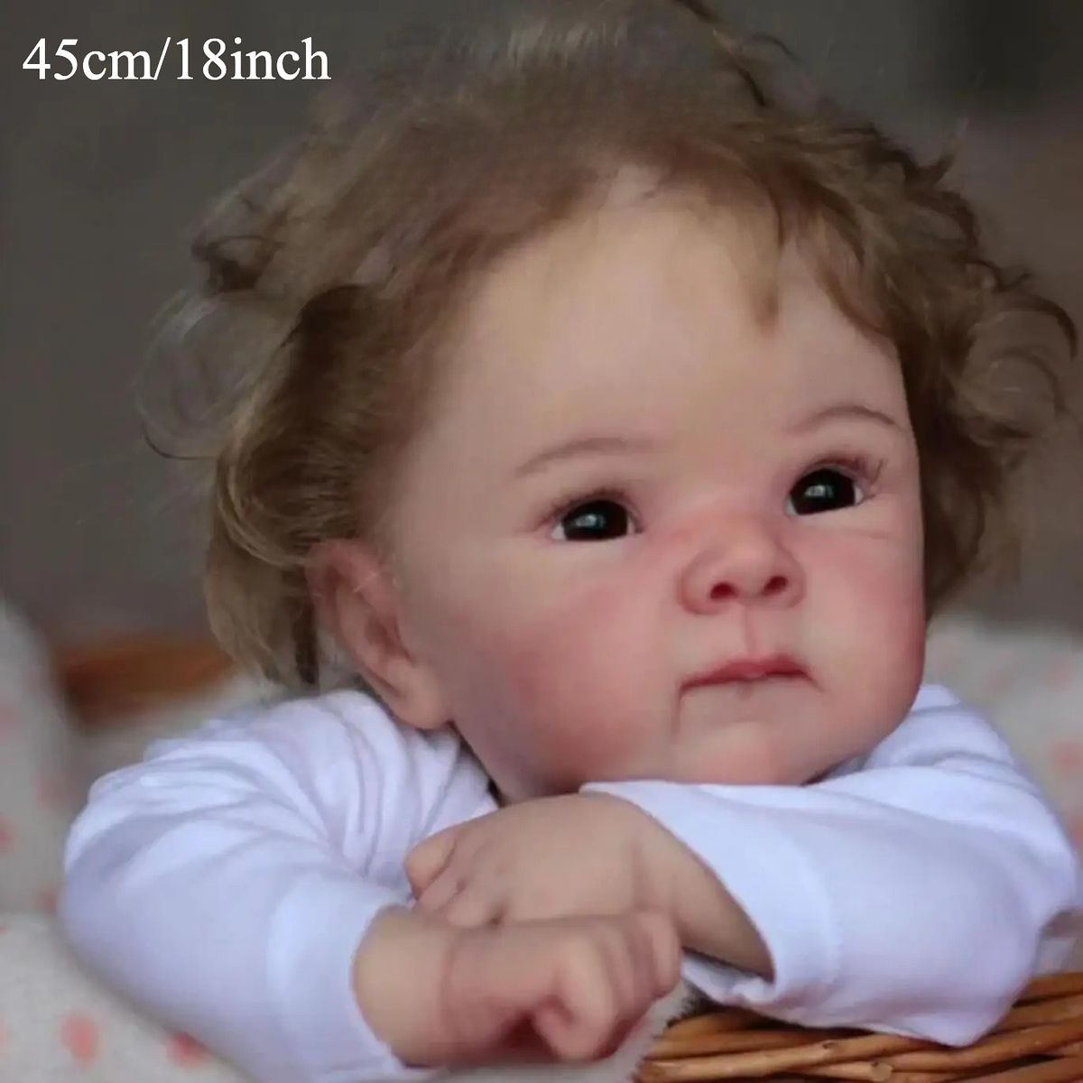 リアルな新生児】48cm リボーンドール 赤ちゃん人形 布ボディ 手作り