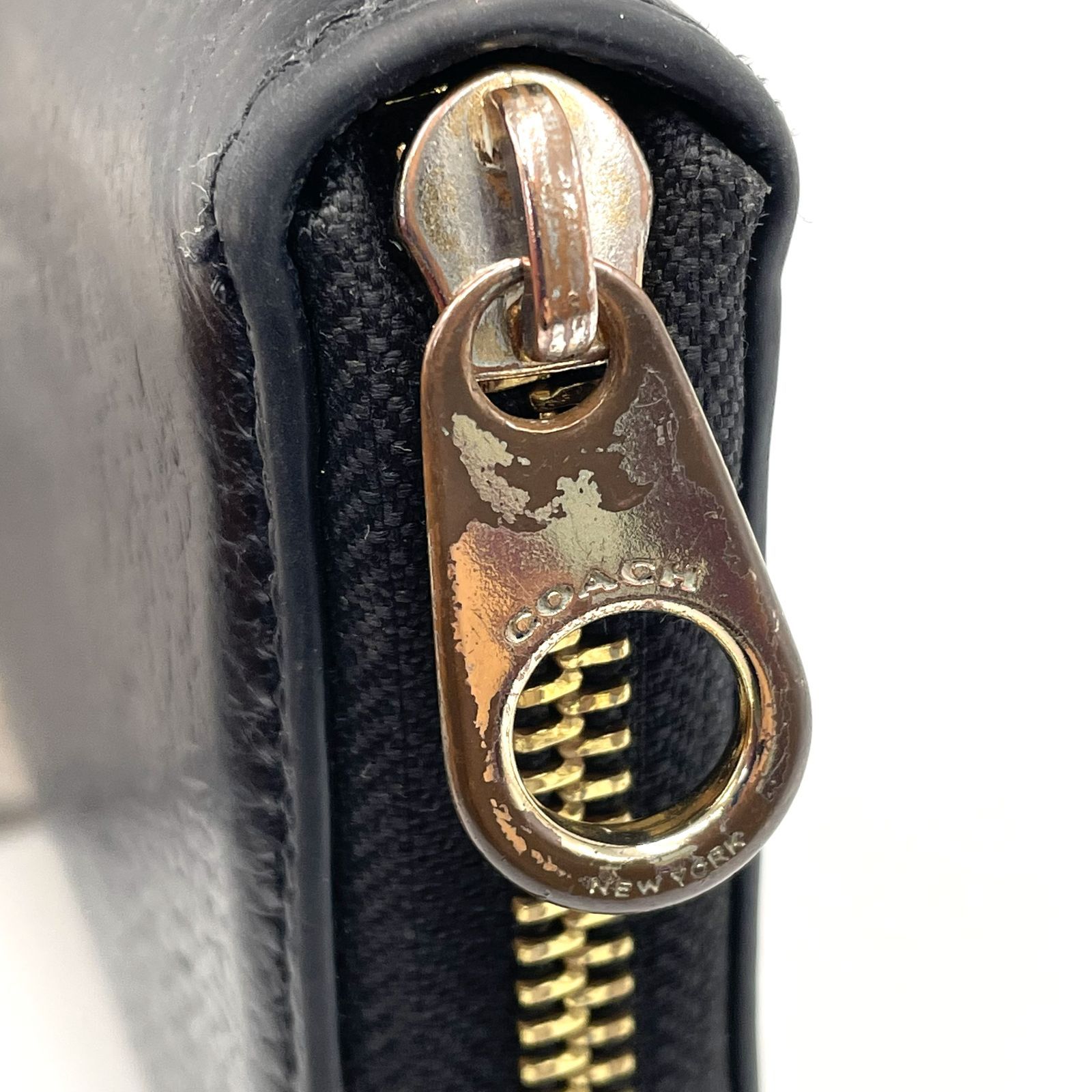 男女兼用】COACH コーチ ペブルド レザー ロング ジップ アラウンド 