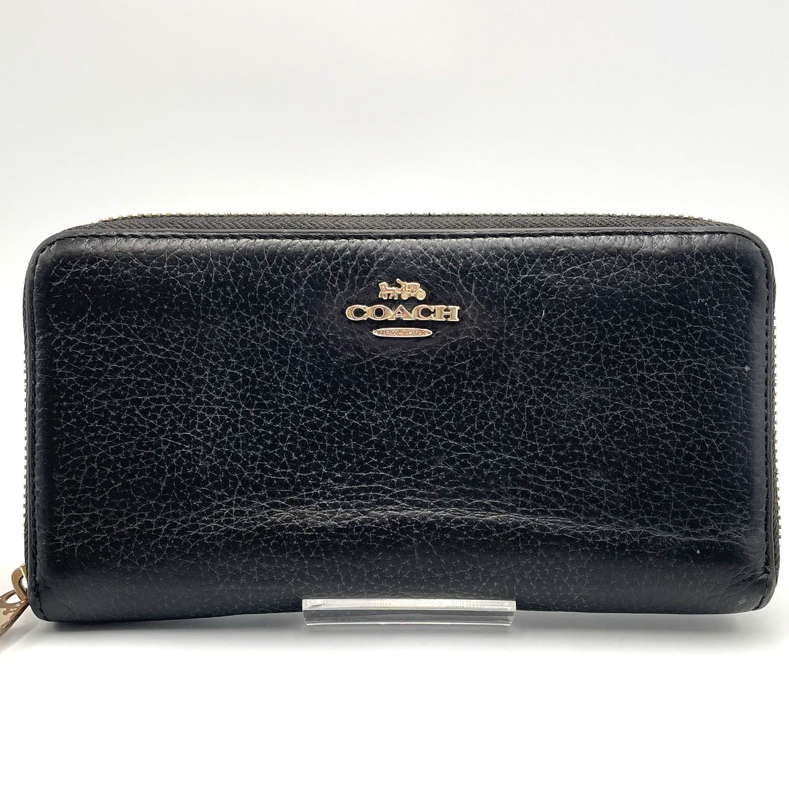男女兼用】COACH コーチ ペブルド レザー ロング ジップ アラウンド 