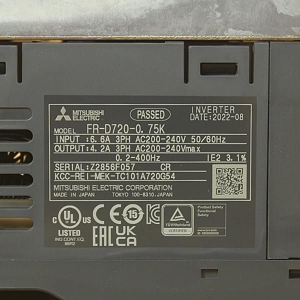  三菱 FR-D 720-0.75 K インバータ 3相 200 V 0.75 kW 1馬力 電設資材 材料 資材