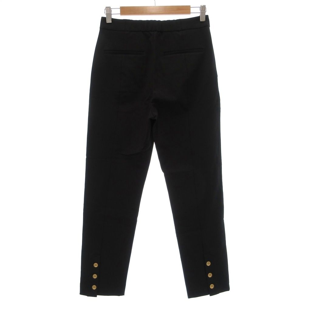 ブルーレーベルクレストブリッジ BLUE LABEL Lab EZUMi バックピーチダブルクロステーパードパンツ ストレッチ 38 黒 ブラック UO