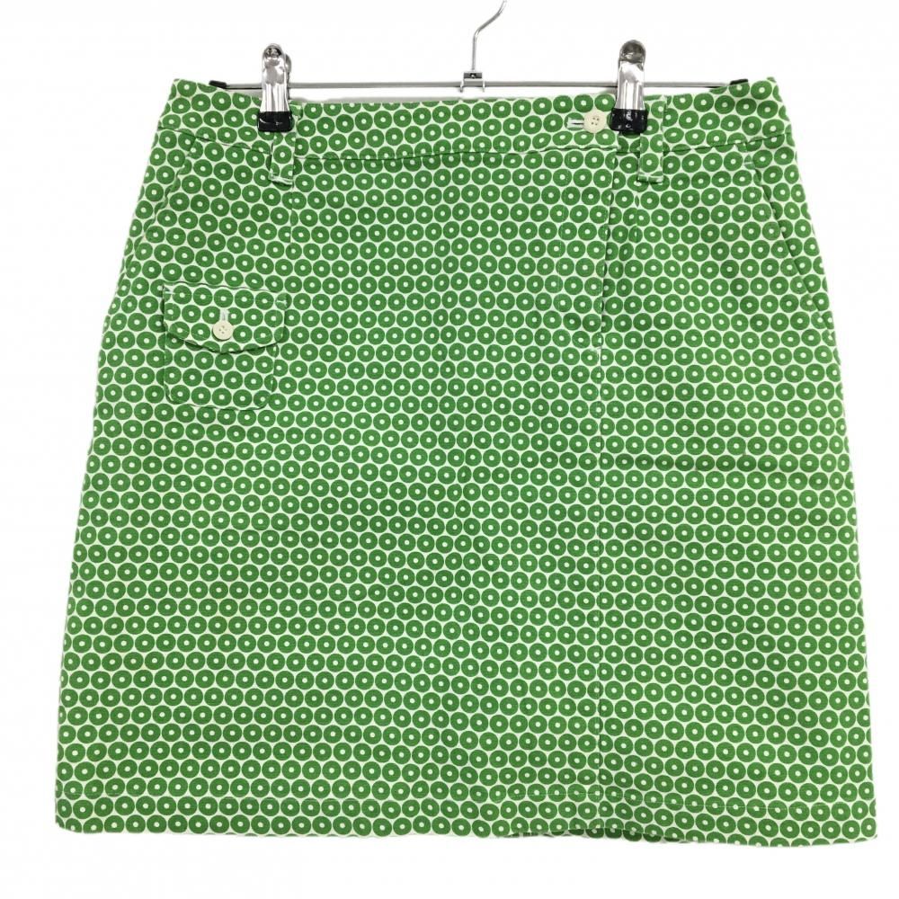 パーリーゲイツ スカート グリーン×白 総柄 レディース 2(L) ゴルフ
