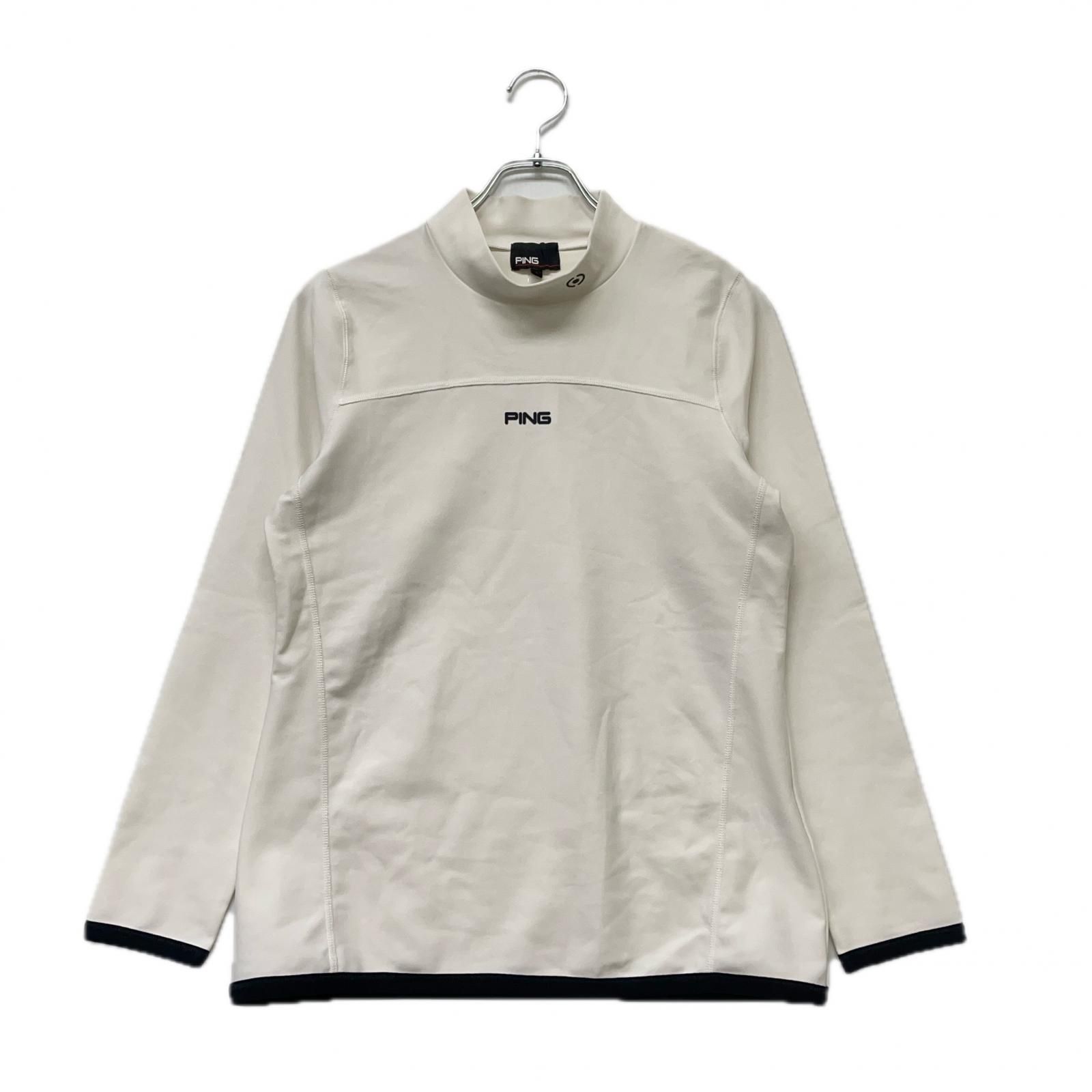 中古 レディース ピン PING 長袖シャツ L 白 ホワイト モックネック