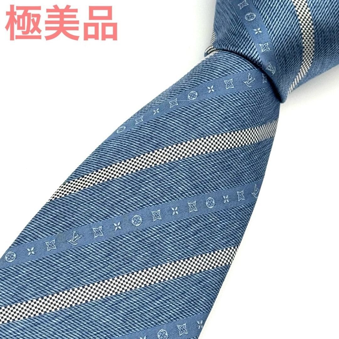 LOUIS VUITTON モノグラム 総柄 ライトブルー ネクタイ 1162 LOUIS VUITTON（ルイ・ヴィトン） 【新品】ルイヴィトン ネクタイ