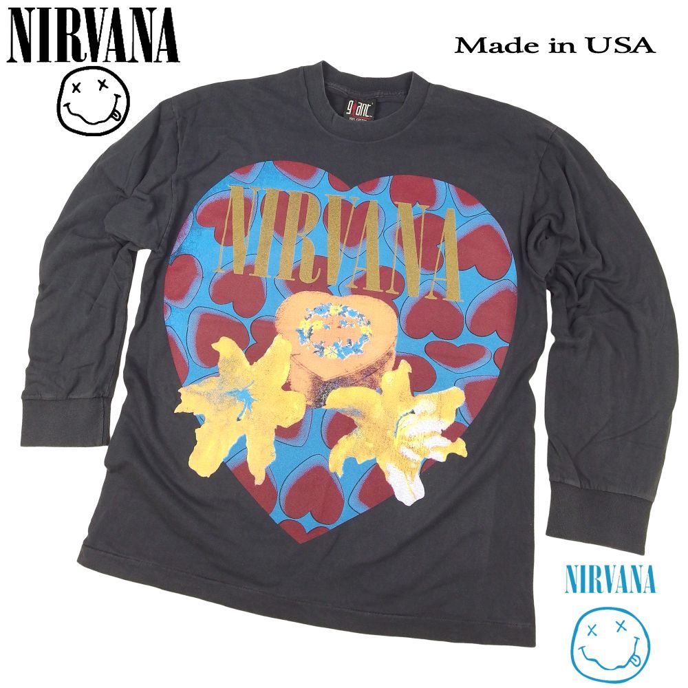 347 NIRVANA ニルヴァーナ ロンT 長袖 Tシャツ ハートシェイプ USA製