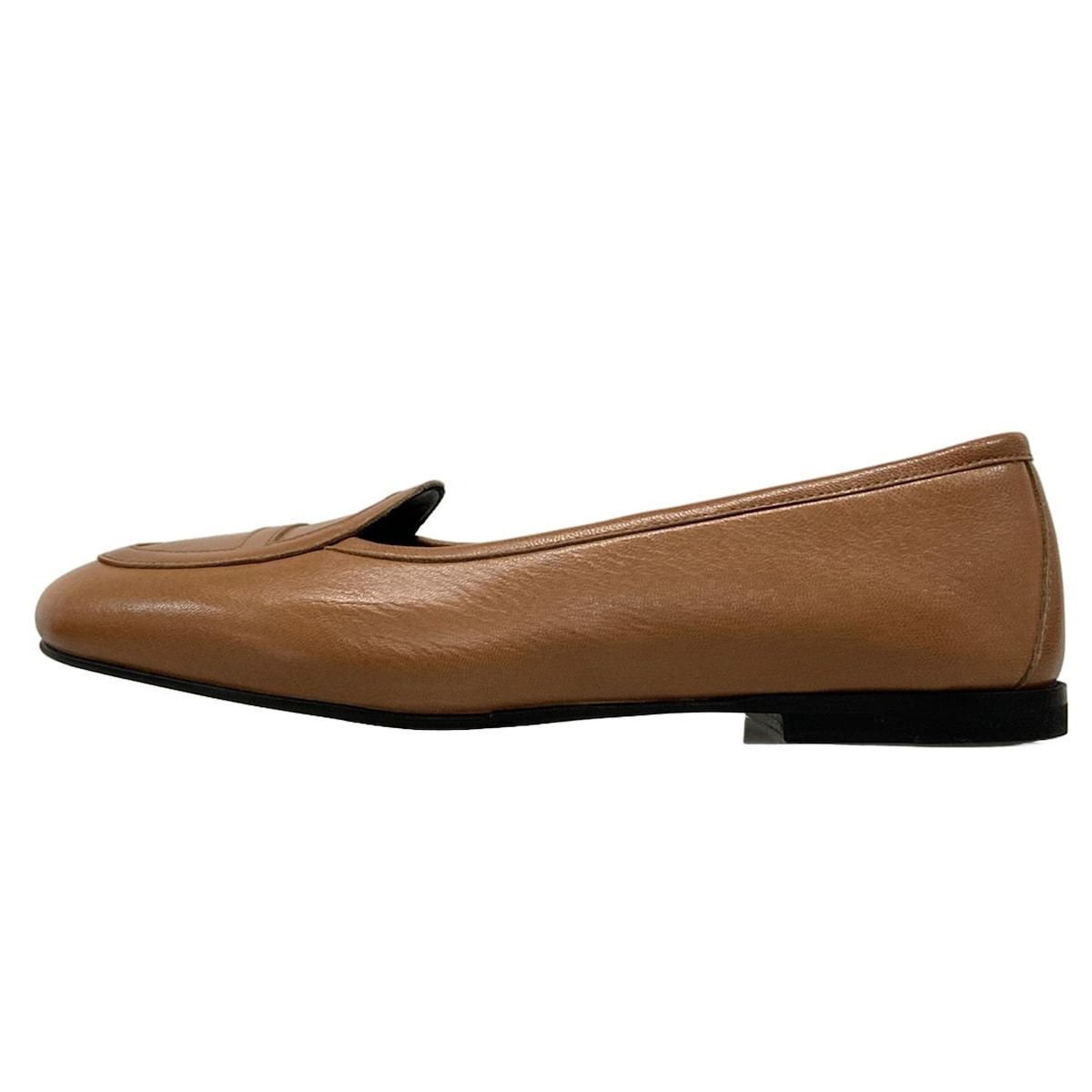 HERMES エルメス フラットシューズ 35 1 2 レディース ジュリア ブラウン アウトソール張替済 レザー