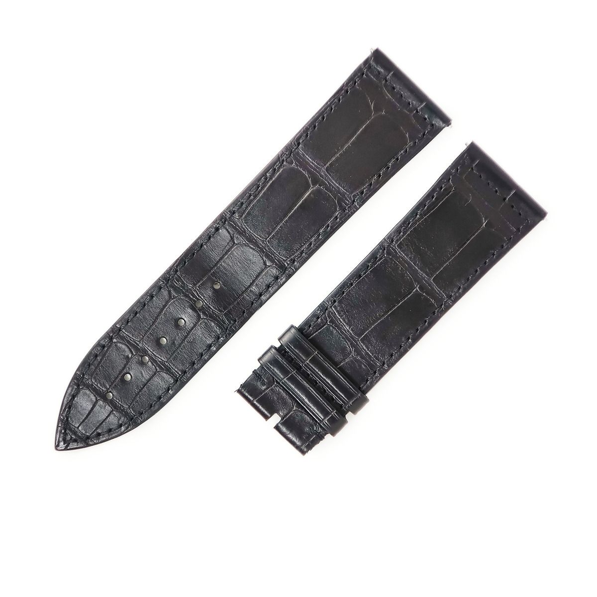 フランクミュラー FRANCK MULLER 腕時計パーツ 1100 1150 1200 ロングアイランド用 クロコバンド クロコダイル ブラック 替え ベルト 24 mm