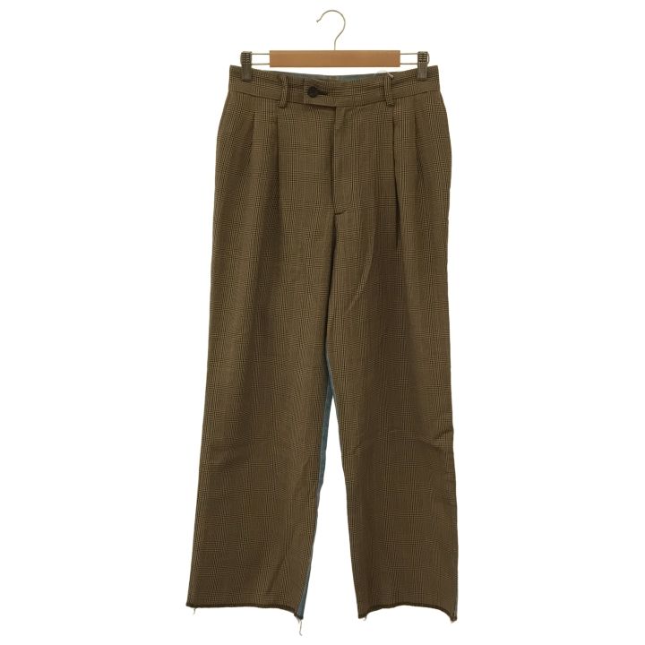 アンスクリア I 22 AW-PT 105 Glen Check Combined Tow Pants グレンチェックコンビネーションハイブリッドパンツ レディース ブラウン 36