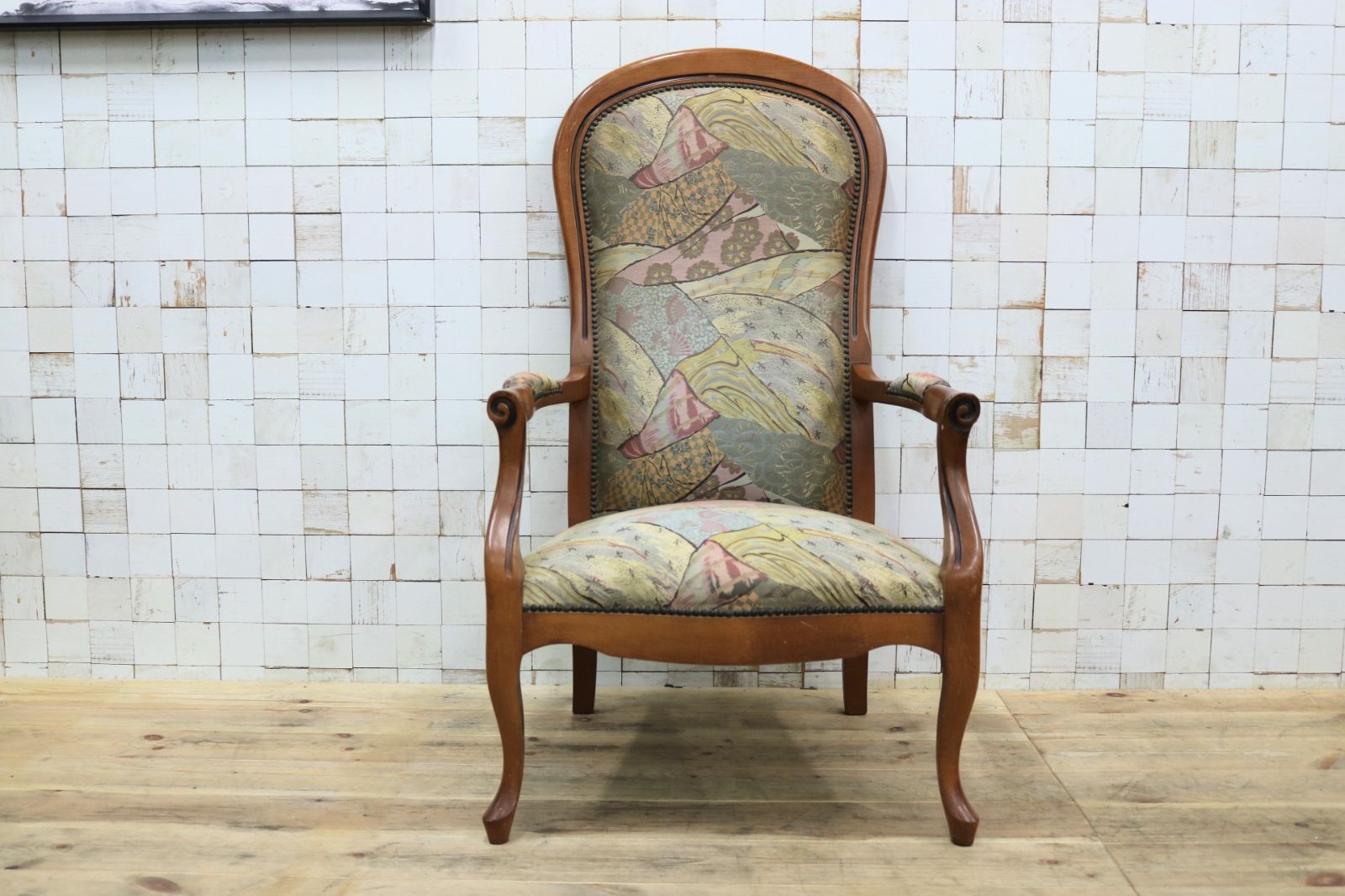 GMIK583○イタリア製 サロンチェア 椅子 ショップ アームチェア