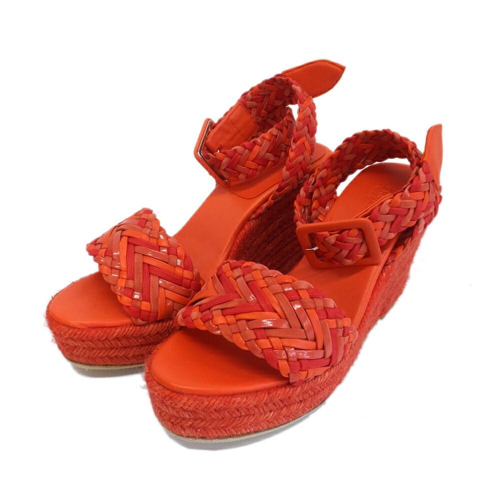 天白 エルメス ウェッジソール イネス エスパドリーユ 35 22.5 cm相当 レッド系 レディース