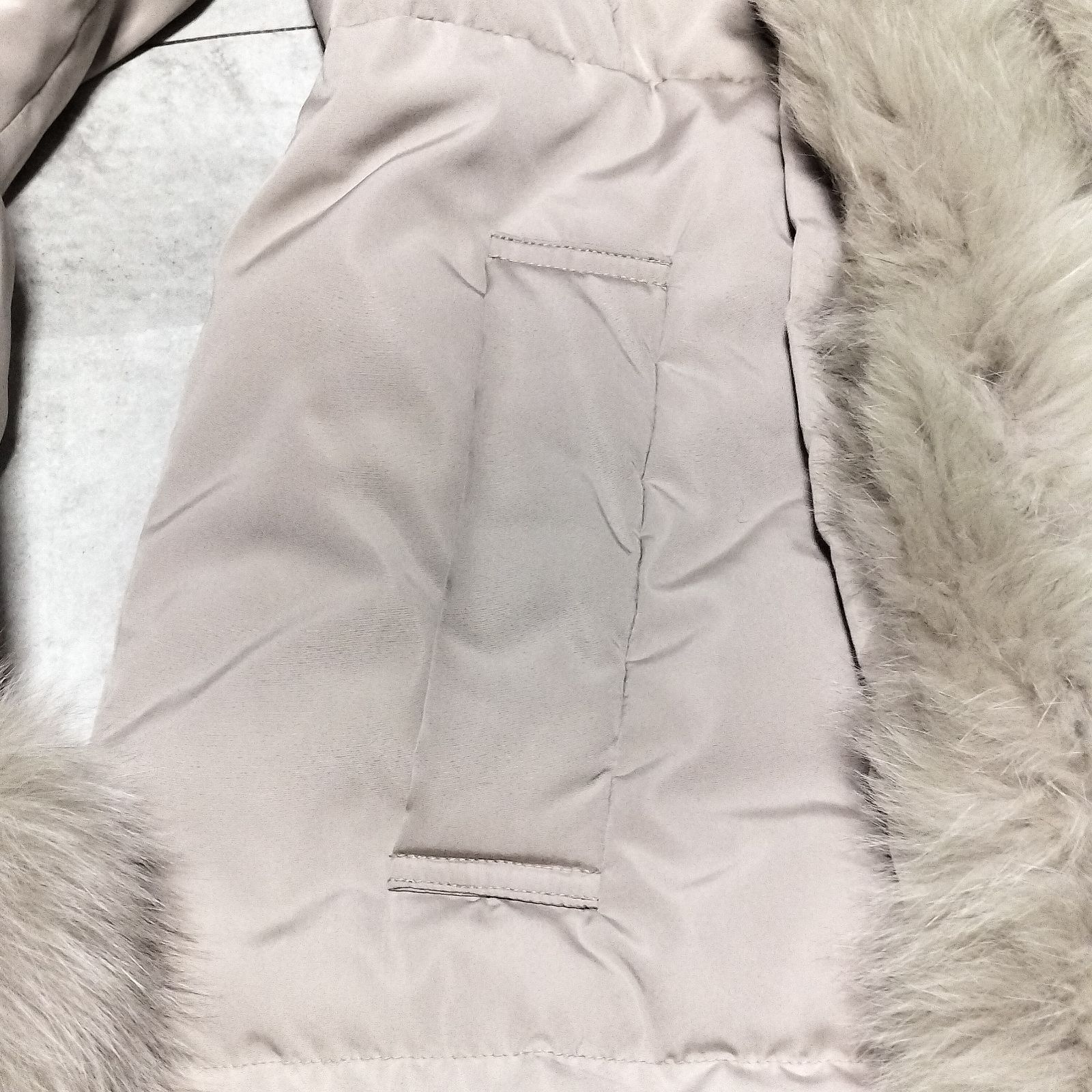 極美品　Diagram　フォックスファートリムダウンコート　ベージュ　36 Diagram ダイアグラム 3way フォックスファー トリミングトリム ダウン