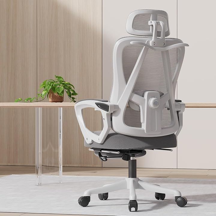 Comfora オフィスチェア 椅子 デスクチェア メッシュ ハイバック リクライニング フットレスト付き 勉強椅子 パソコンチェア ゲーミングチェア 在宅ワーク 疲れにくい 150 kg耐荷重 S 288グレー 大型