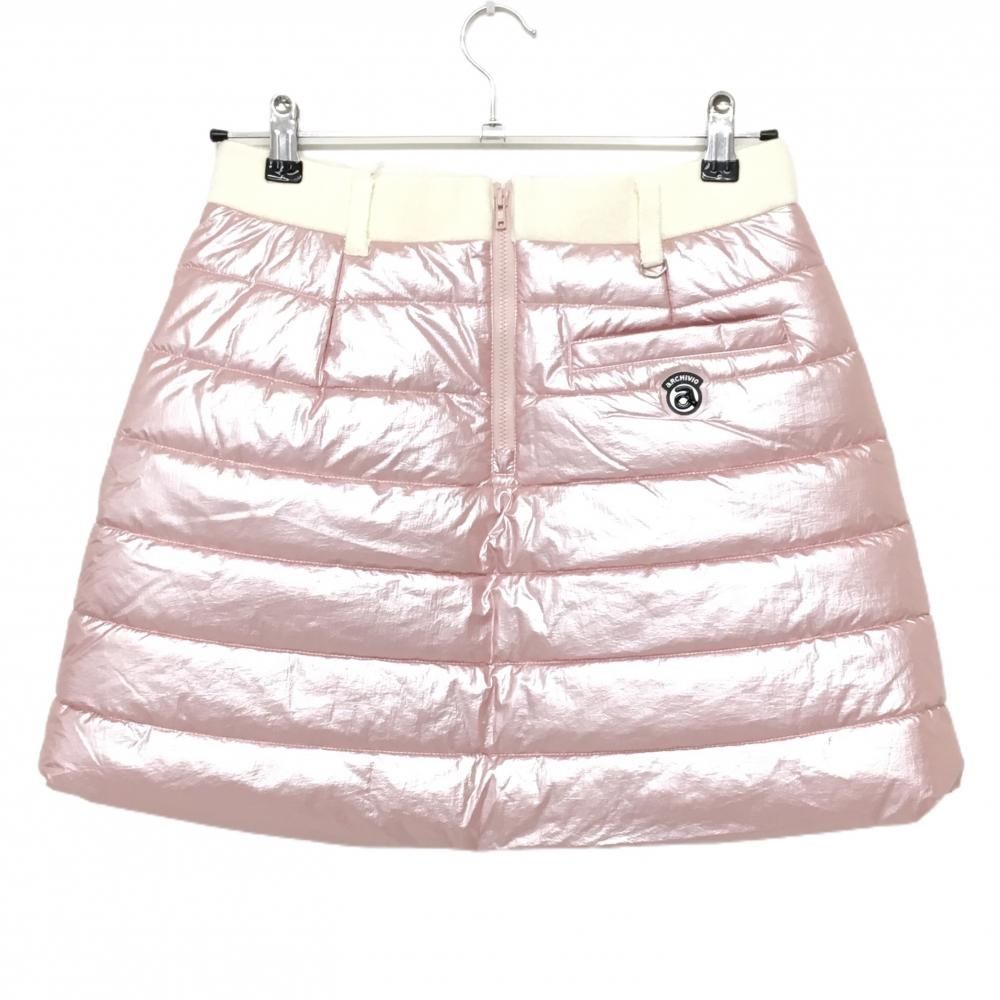 超美品】アルチビオ 中綿スカート ピンク×白 一部ニット 蓄熱裏地