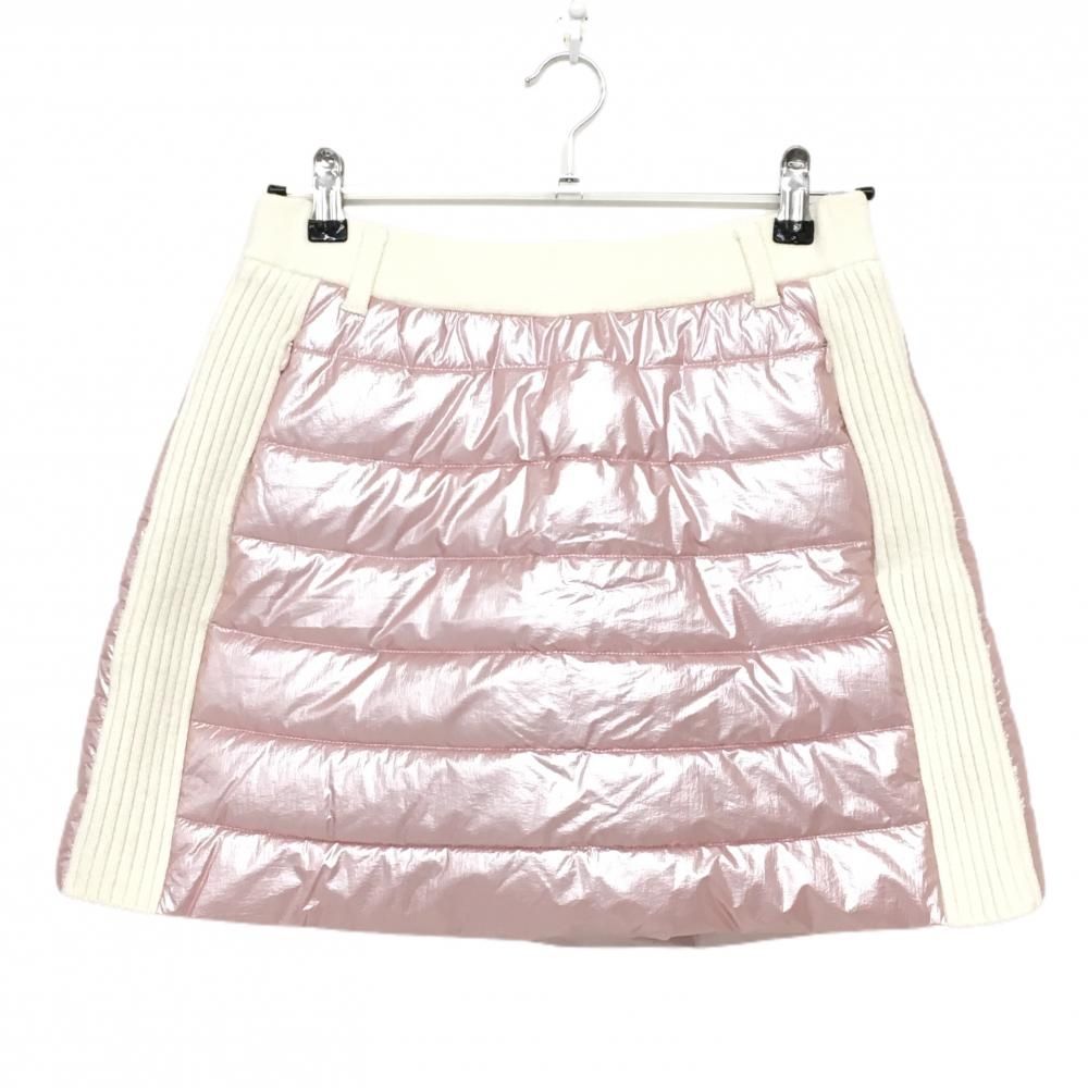 アルチビオ★ロゴ総柄★撥水★蓄熱素材★中綿スカート【サイズ36（S）】 超美品】アルチビオ 中綿スカート ピンク×白 一部ニット 蓄熱裏地