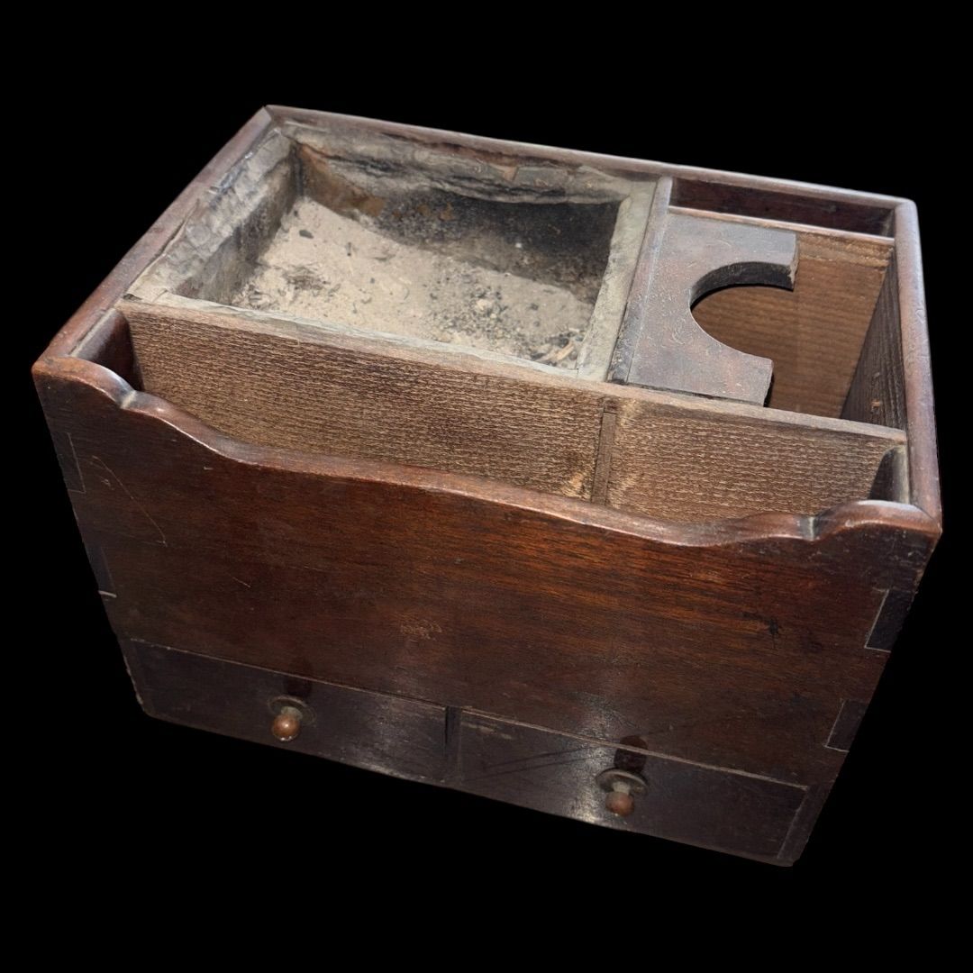 小物入れ 煙管箱 タバコ箱 年代物 彫刻 唐木 紫壇製 時代物 当時物