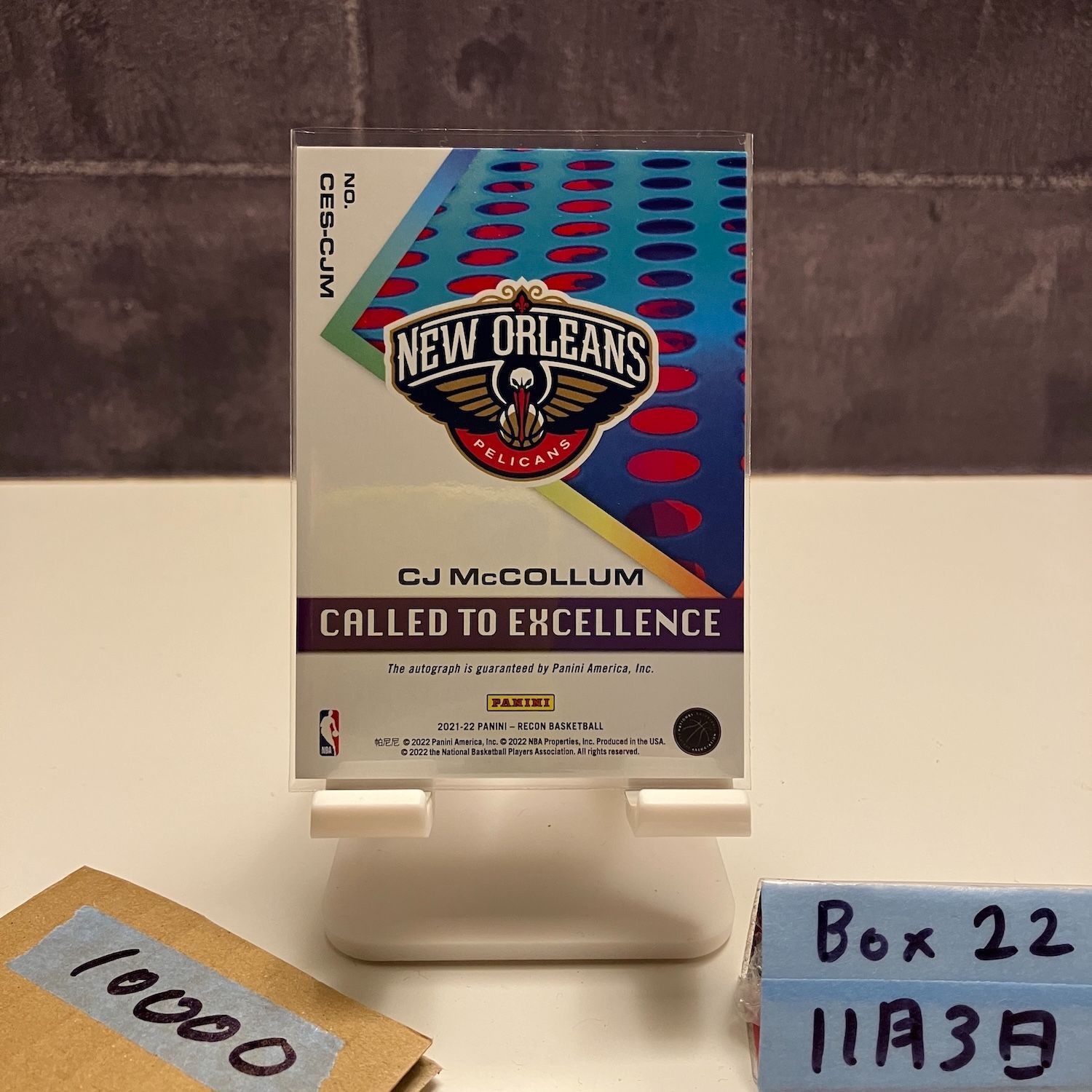 2021-22 Panini CJ McCollum 16/49 直筆サインカード New Orleans