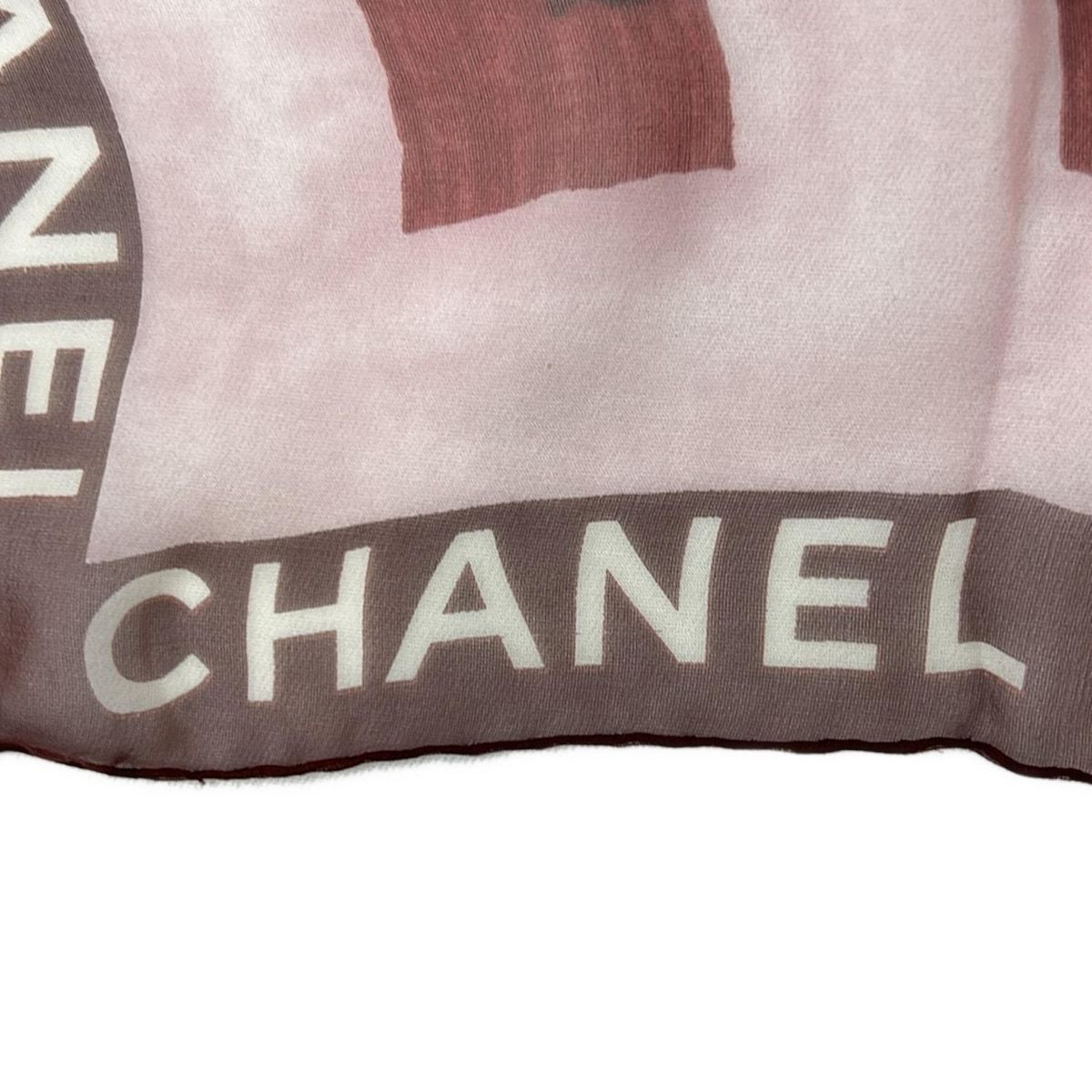 CHANEL シャネル スカーフ ライトピンク ボルドー