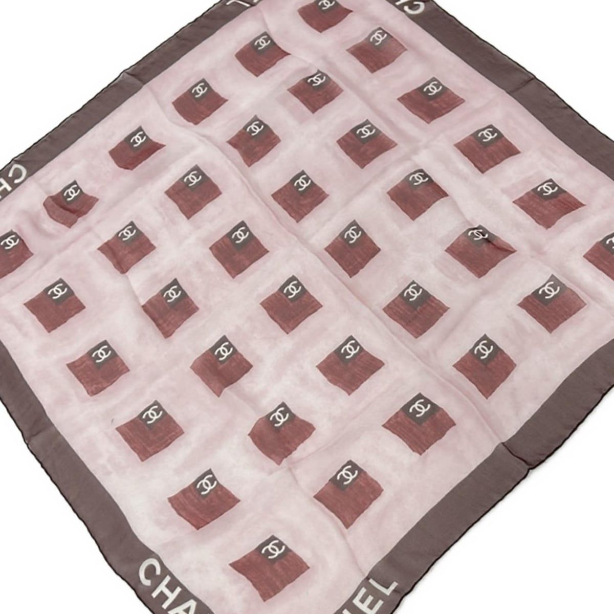 CHANEL(シャネル) スカーフ新品同様 - ライトピンク×ボルドー - メルカリ