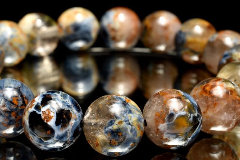  １点物 渦巻く模様が魅せる結晶美 ピーターサイトシリカ 12.5 mm ブレスレット パワーストーン 天然石 _MC 2393 ブレスレット バングル アクセサリー