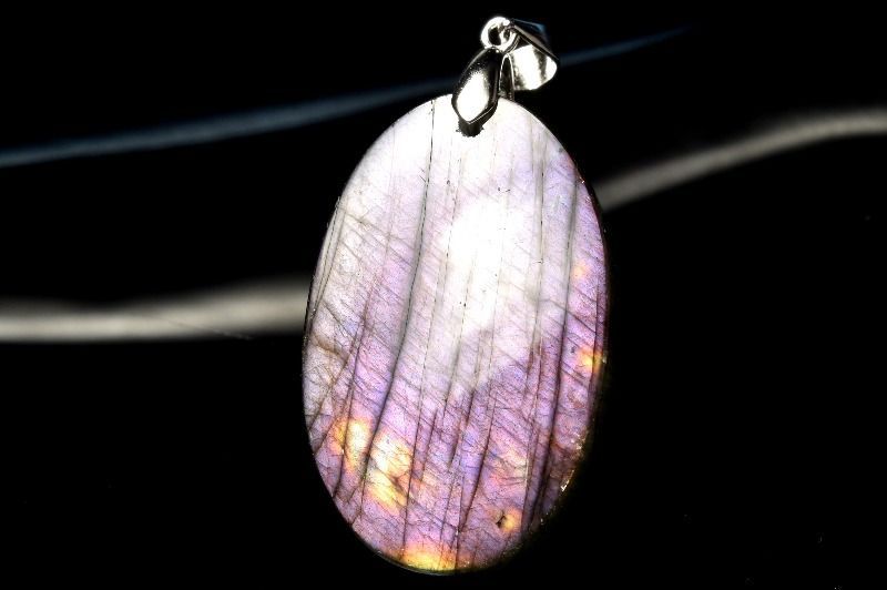 ラブラドライト 1点物シルバー925◇希少シラー 31x20mm 天然 オーバル 