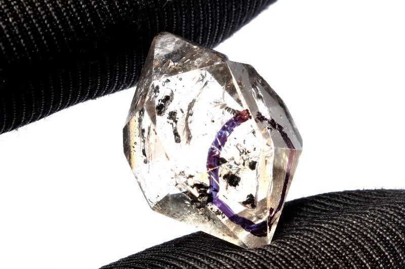 1点物】希少レア！ 水入り水晶 20x14mm 両剣ポイント ルース