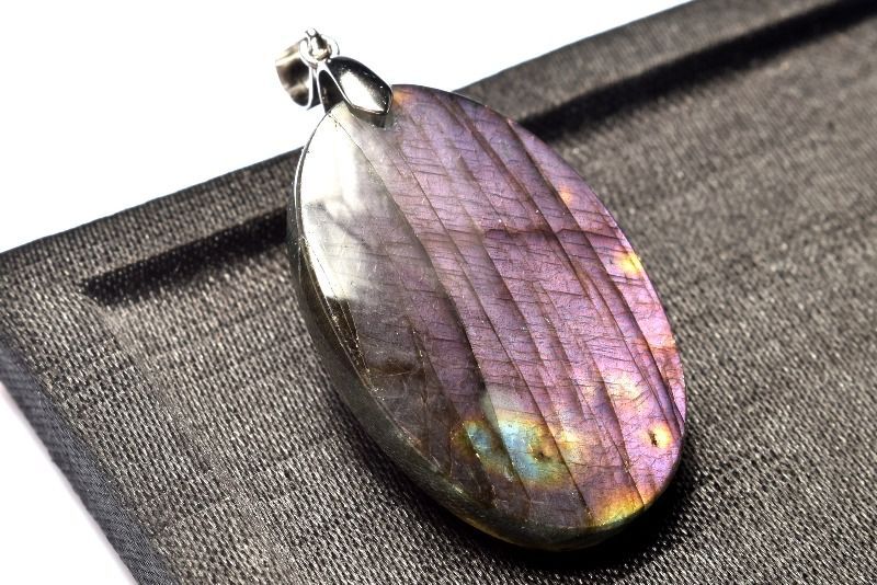 ラブラドライト 1点物シルバー925◇希少シラー 31x20mm 天然 オーバル 