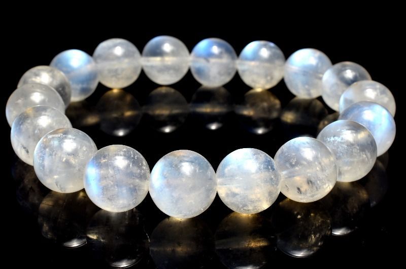 １点物 青く揺らめく幻想の輝き ブルームーンストーン 11.5 mm ブレスレット パワーストーン 天然石 _MC 2314