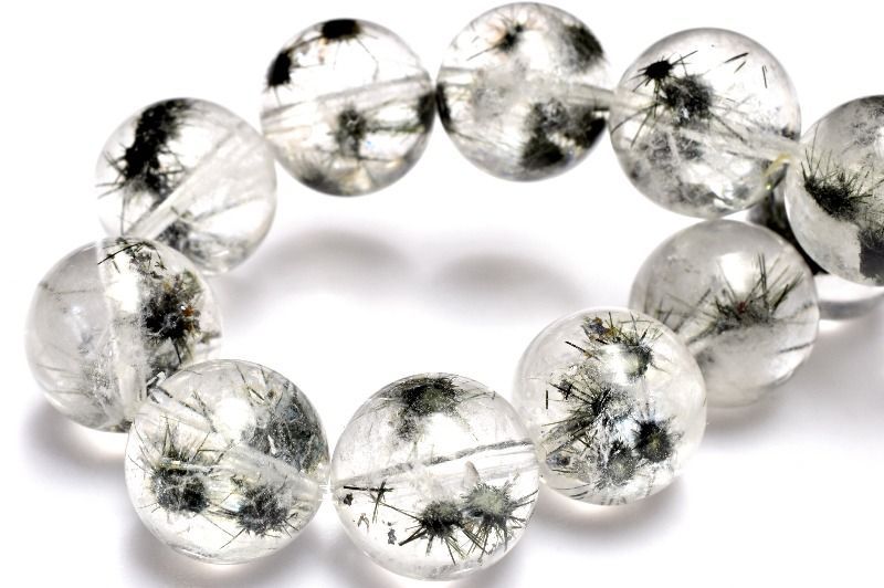 １点物 AAAA 星入り ホーランダイトインクォーツ ウニ水晶 11.5 mm ブレスレット パワーストーン 天然石 _MC 2471