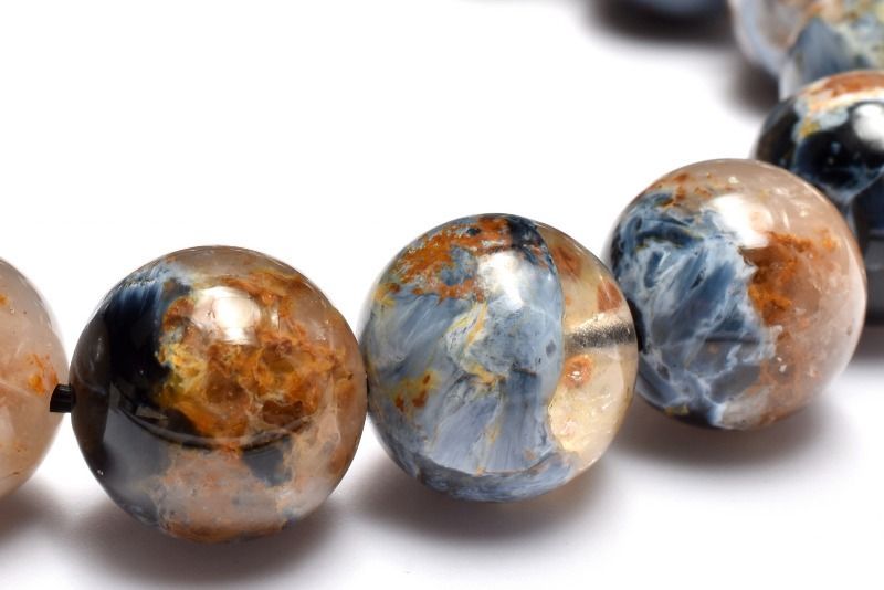 １点物 渦巻く模様が魅せる結晶美 ピーターサイトシリカ 12.5 mm ブレスレット パワーストーン 天然石 _MC 2393