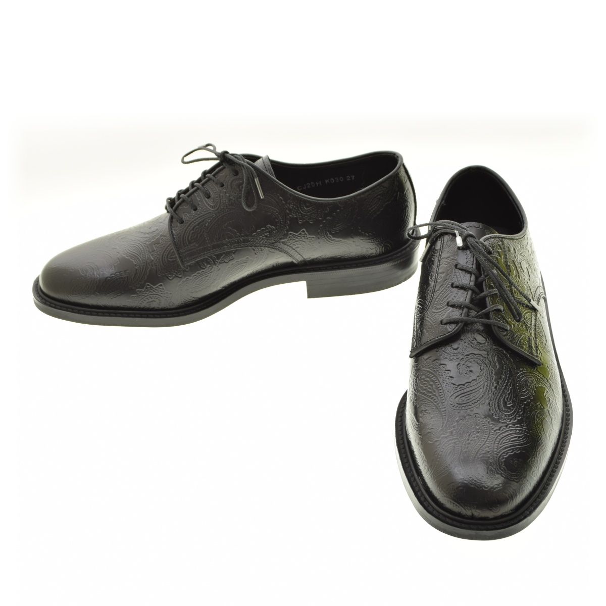 THEKENFORDFINESHOES】K030 CLASSIC PLAIN TOE / BLACK PAISLEY BLKK