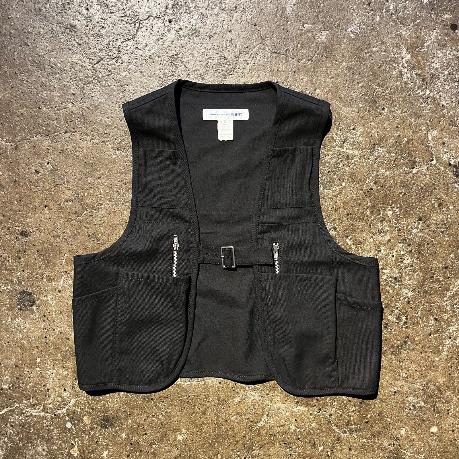 COMME des GARCONS SHIRT 22 aw ジップデザインウールベスト XL コムデギャルソンシャツ 2025 FJ V 004