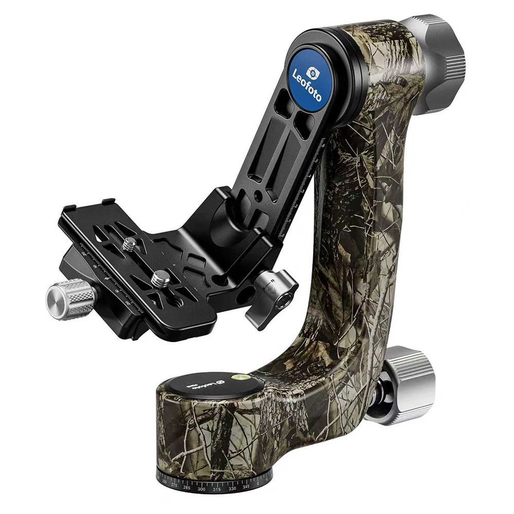 Leofoto レオフォト PG-3 C ジンバル雲台 カモフラージュ 25 kg耐荷重 大型望遠レンズ対応 アルカスイス互換プレート付属 野鳥撮影 スポーツ撮影向け