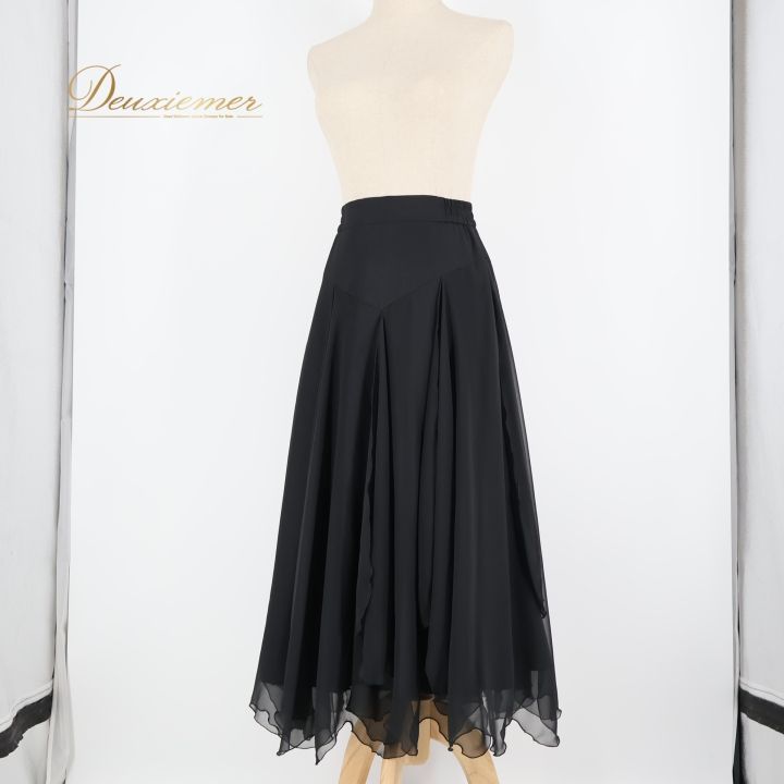 社交ダンス 衣装 スカート ブラック系 チャコットロイヤルダンス