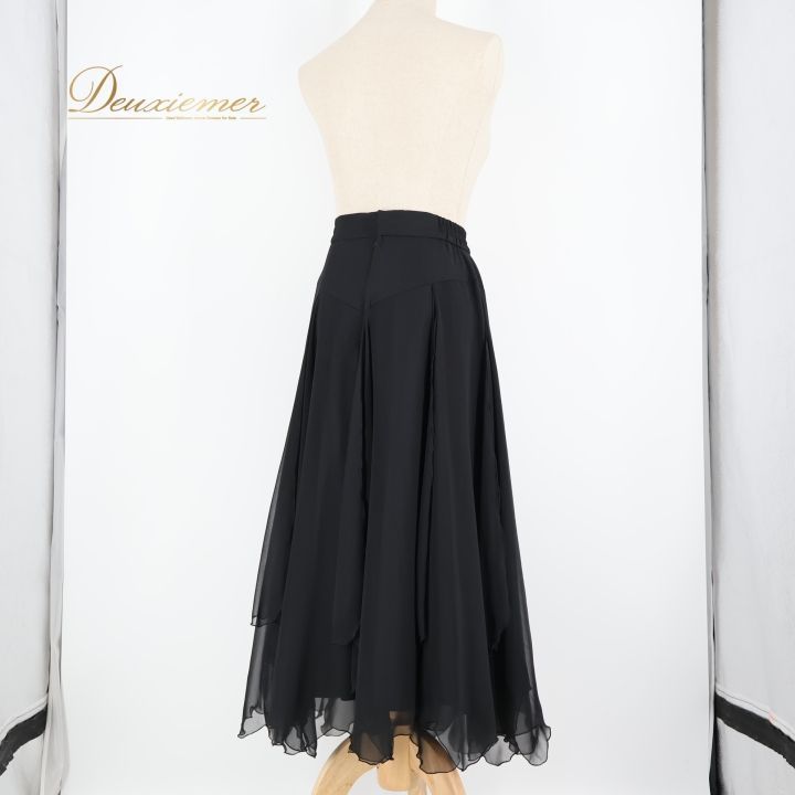 社交ダンス 衣装 スカート ブラック系 チャコットロイヤルダンス