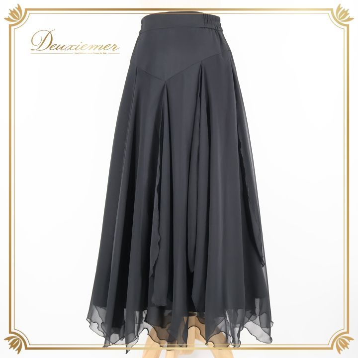 社交ダンス 衣装 スカート ブラック系 チャコットロイヤルダンス