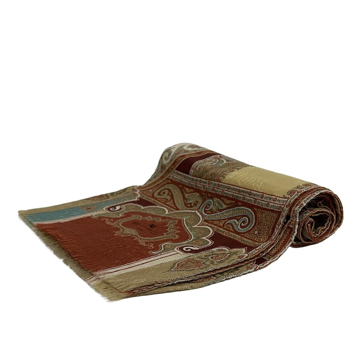 ETRO(エトロ) ストール(ショール)美品 - ブラウン×イエロー×マルチ