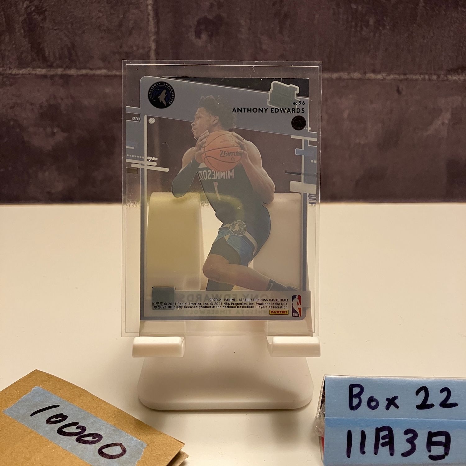 2020-21 Panini Anthony Edwards Minnesota Timberwolves Clearly Donruss カード