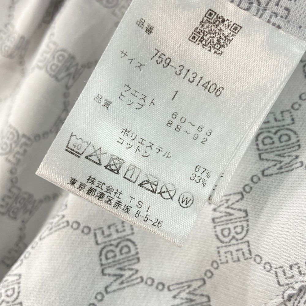 サイズ 1 MASTER BUNNY EDITION マスターバニーエディション 2025年モデル ロングパンツ ロゴ 総柄 グレー系 ゴルフウェア レディース ストスト 練習用ボール ゴルフシューズ