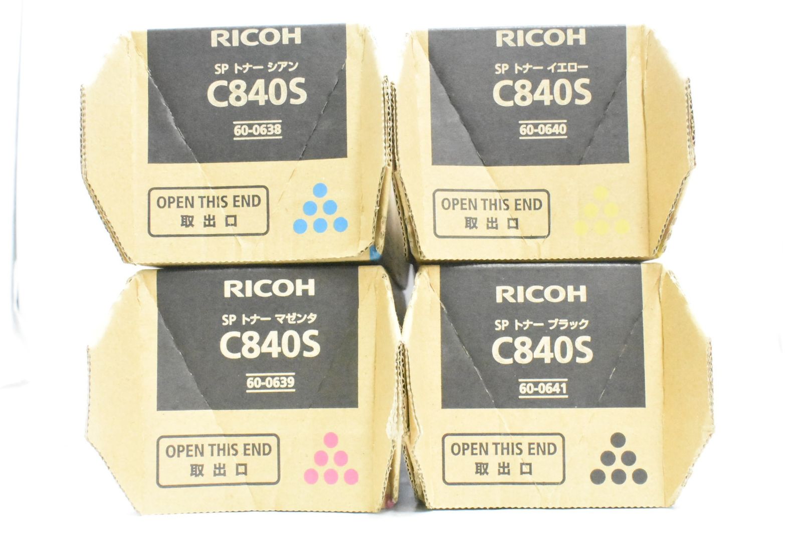 ♥ RICOH SP トナー C 840 S シアン マゼンタ イエロー ブラック リコー -D-N 27-byebye