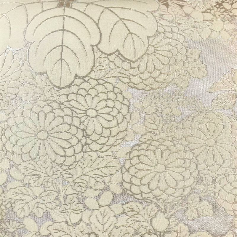 たんす屋 リユース帯 帯 袋帯 白 フォーマル セミフォーマル 六通 銀糸 桐 菊