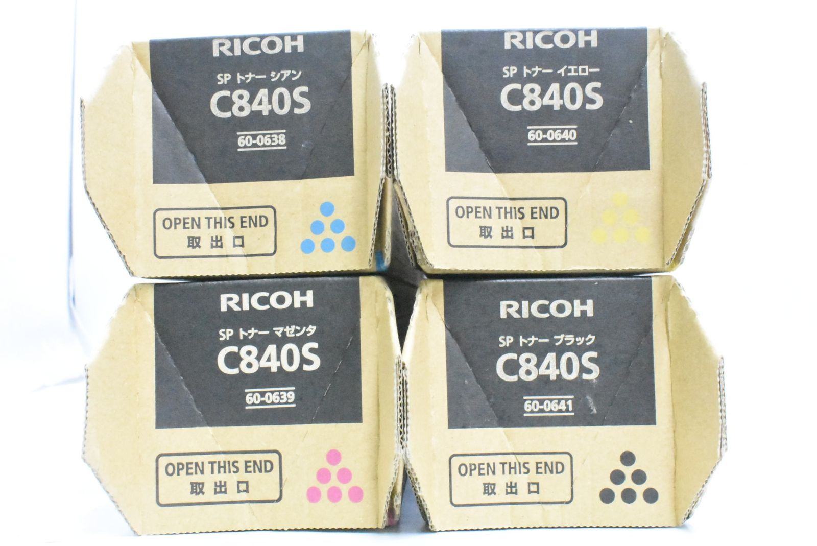 未使用 RICOH 純正 SP トナー C840S 4色（シアン・マゼンタ・イエロー
