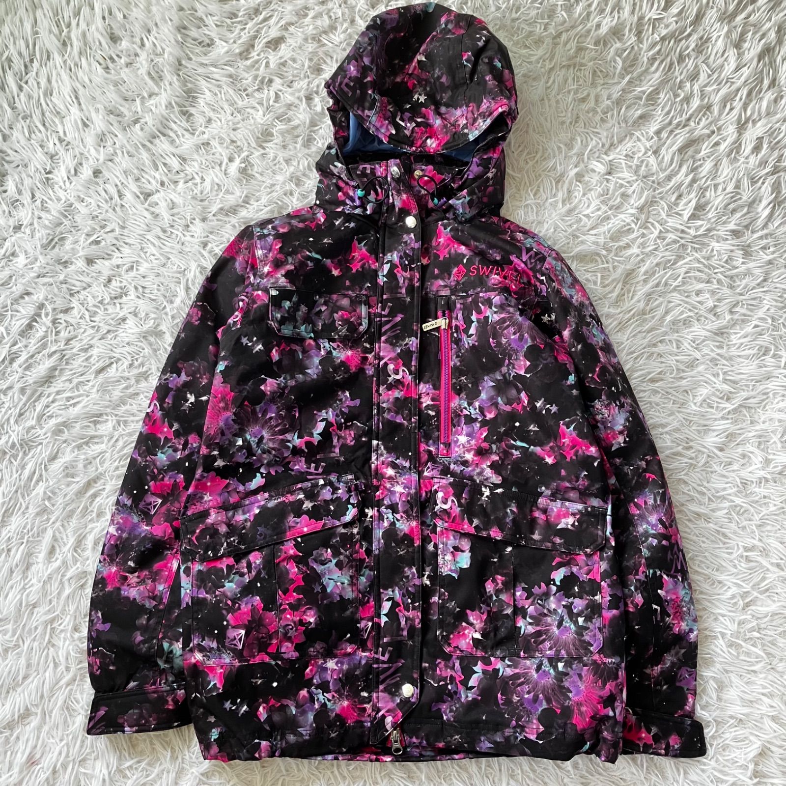 状態良 SWIVEL スウィベル   スキーウェア スノーボードジャケットウェア  総柄 M 4497