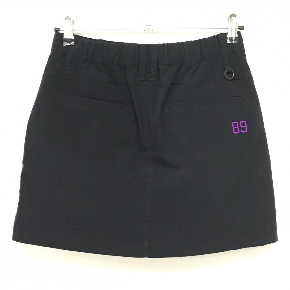 美品♡パーリーゲイツ♡スカート♡ブラック♡パープル♡L 美品】パーリーゲイツ スカート 黒 ロゴパープル 蓄熱裏地 レディース