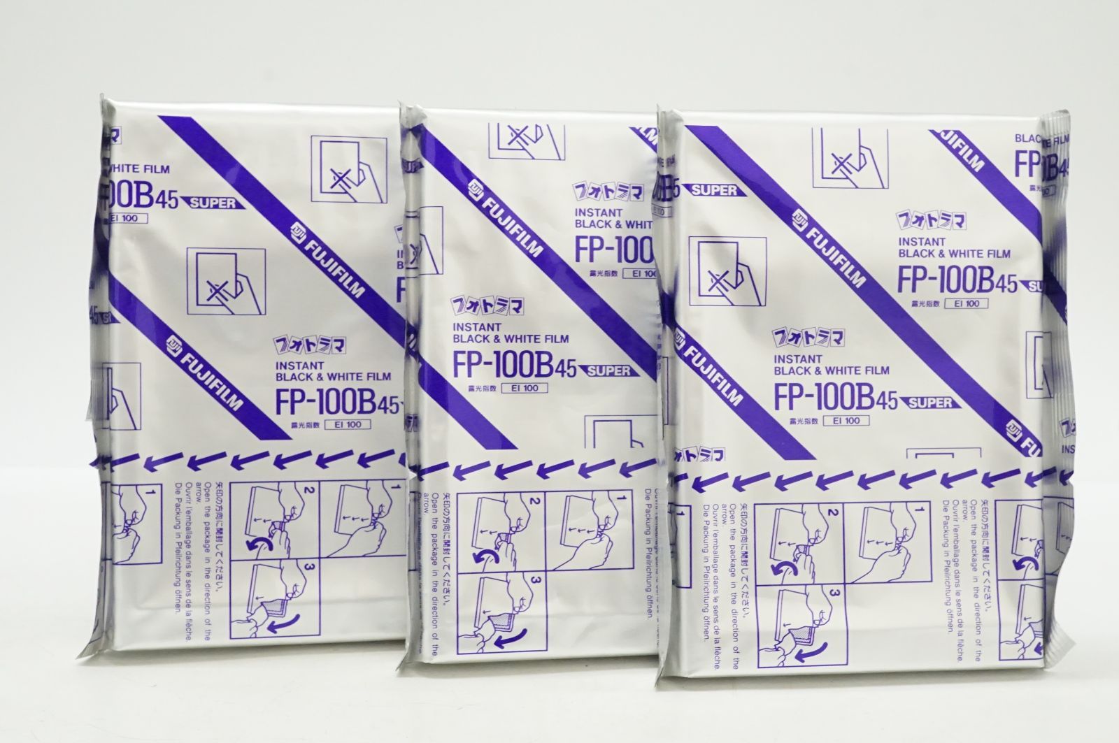 C 011514-2 Fujifilm FP-100 B 45 インスタントフィルム 期限切れ 3箱