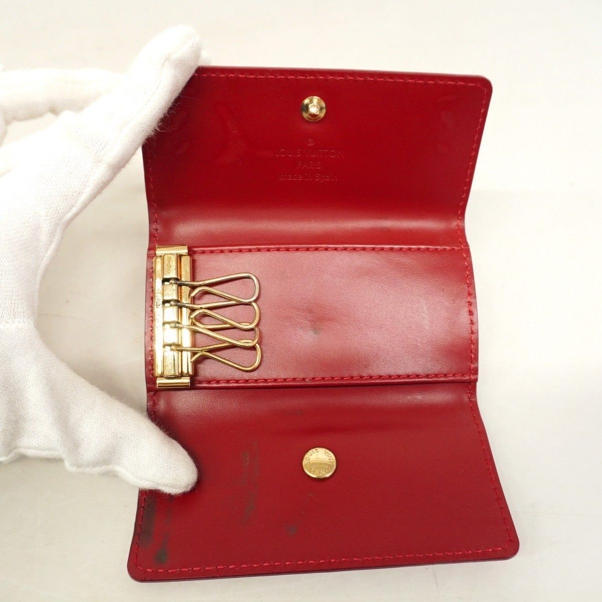 5pb1962】ルイヴィトン キーケース ヴェルニ ミュルティクレ4 M91976